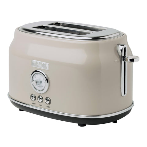 Haden Dorset 2 Slice Wide Slot Stainless Steel Toaster, Putty & Chrome