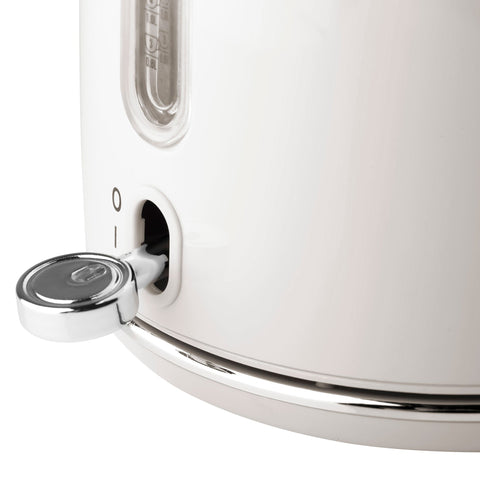 Haden Heritage 1.7 L Stainless Steel Electric Kettle with 2 Slice Toaster, White