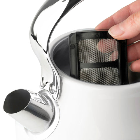 Haden Heritage 1.7 L Stainless Steel Electric Kettle with 2 Slice Toaster, White