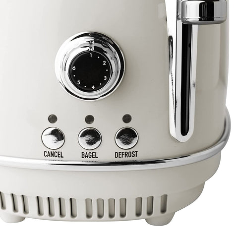 Haden Heritage 1.7 L Stainless Steel Electric Kettle with 2 Slice Toaster, White