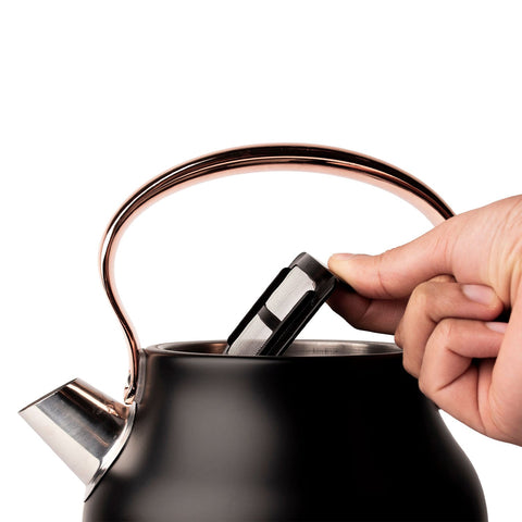 Haden Heritage 1.7L Stainless Steel Electric Water Kettle, Black & Copper