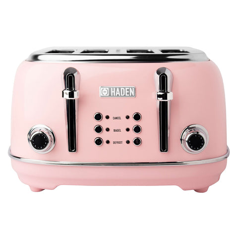 Haden Heritage 4 Slice Wide Slot Stainless Steel Toaster, English Rose