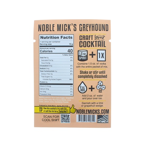 Noble Mick's Single Serve Craft Cocktail - Greyhound