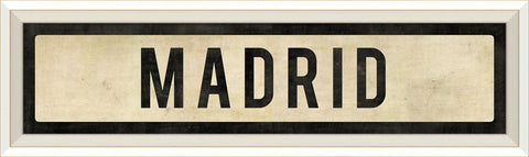 Madrid Street Sign Wall Art White - Spicher & Co.