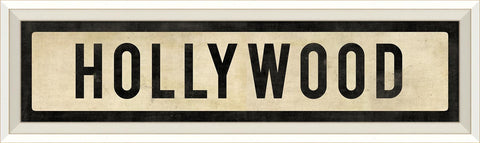 Hollywood Street Sign Wall Art, White - Spicher & Co.