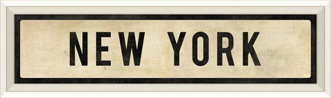 New York Street Sign Wall Art, White - Spicher & Co.