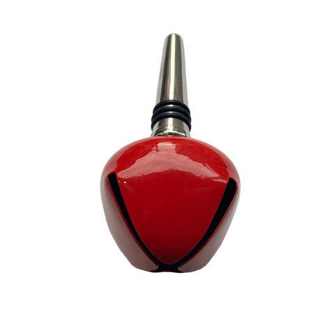 Jingle Bell Bottle Stopper, Red