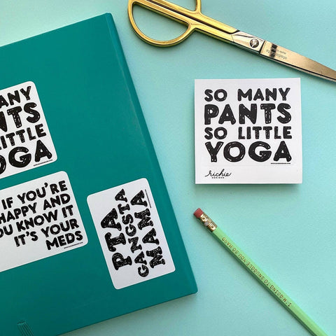 So Many Pants So Little Yoga Sticker - Richie Designs