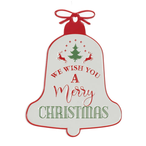 We Wish You A Merry Christmas Bell Sign