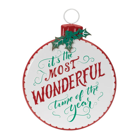 It's The Most Wonderful Time Of The Year Ornament Sign
