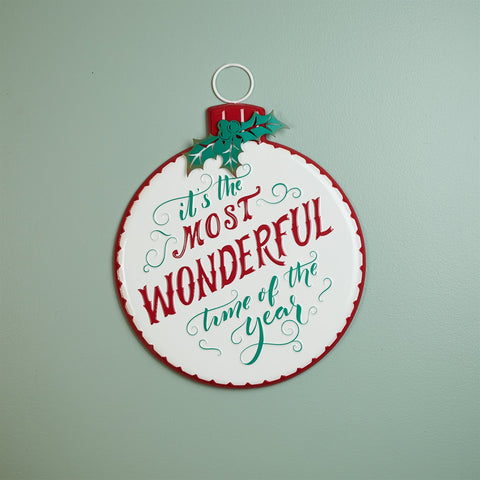 It's The Most Wonderful Time Of The Year Ornament Sign