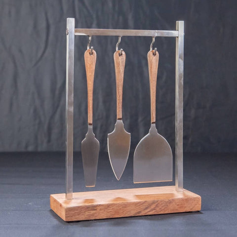 Sparta Cheese Knives on Hanging Stand