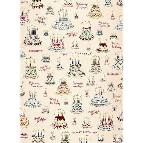 Happy Birthday Cake - Cavallini Poster Wrap