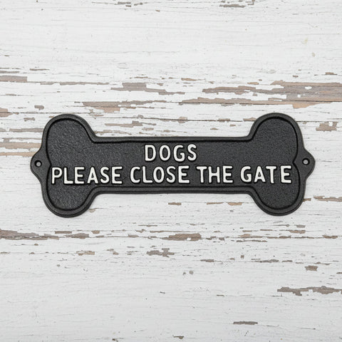 Dogs Please Close The Gate Cast Iron Sign