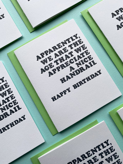 Handrail Letterpress Birthday Greeting Card - Richie Designs