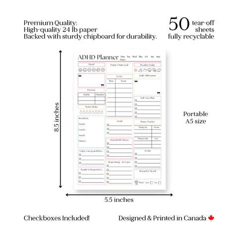 ADHD Daily Productivity Planner