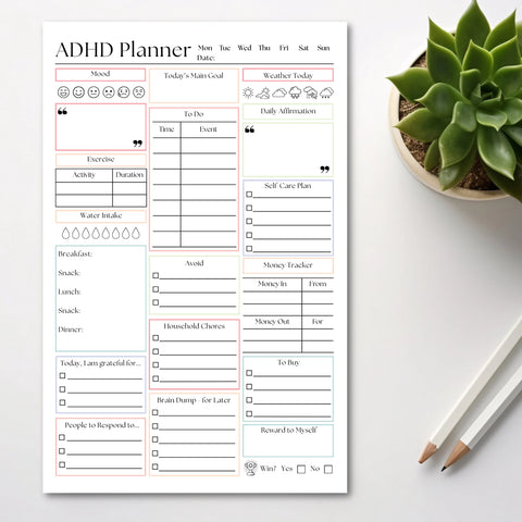 ADHD Daily Productivity Planner