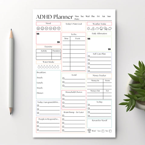 ADHD Daily Productivity Planner