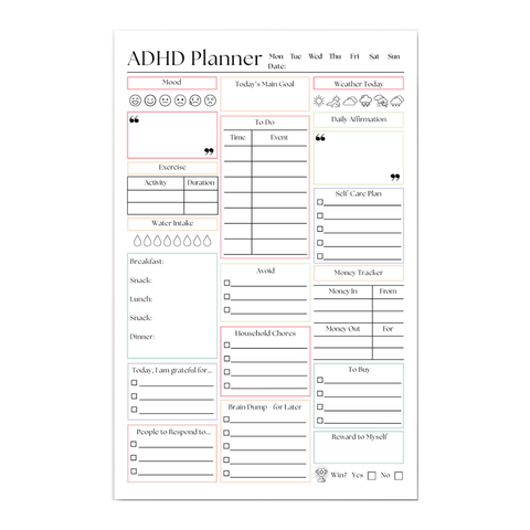 ADHD Daily Productivity Planner