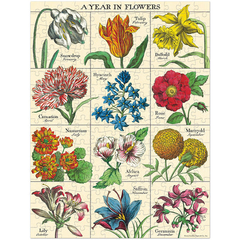 A Year in Flowers Mini Puzzle - Cavallini