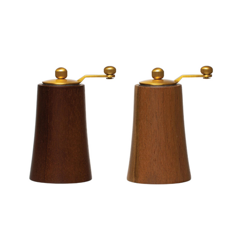 Midas Acacia Wood Salt + Pepper Mills, Set of 2