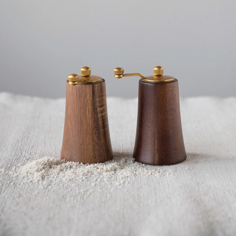 Midas Acacia Wood Salt + Pepper Mills, Set of 2