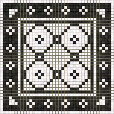 Mosaic A "Allerton Avenue" Vinyl Floorcloth - Spicher & Co.