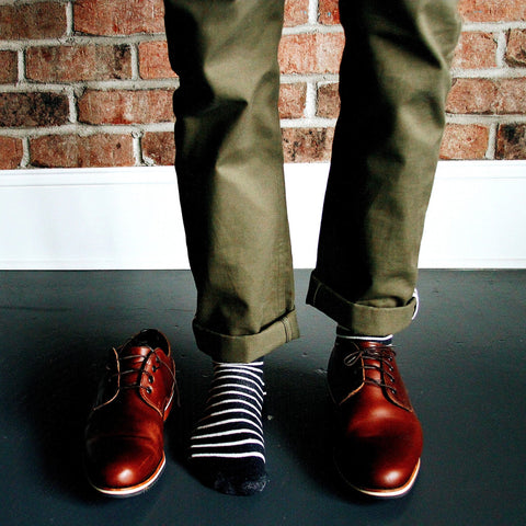 American Trench Breton Stripe Sock in Navy