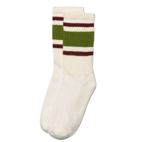 American Trench Retro Stripe Sock in Chive & Berry