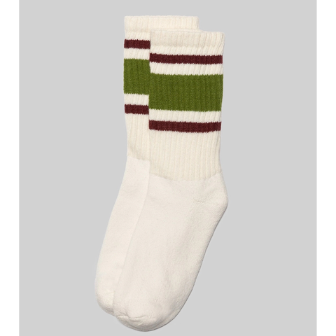 American Trench Retro Stripe Sock in Chive & Berry