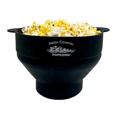 Black Silicone Microwave Popcorn Popper - Amish Country Popcorn