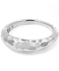 Silver ring with a textured band 