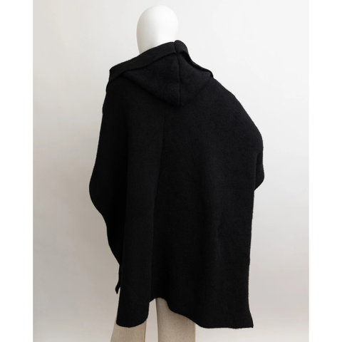 Autunno Hooded Ruana - Black