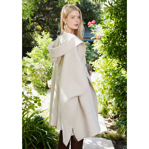 Autunno Hooded Ruana - Ecru