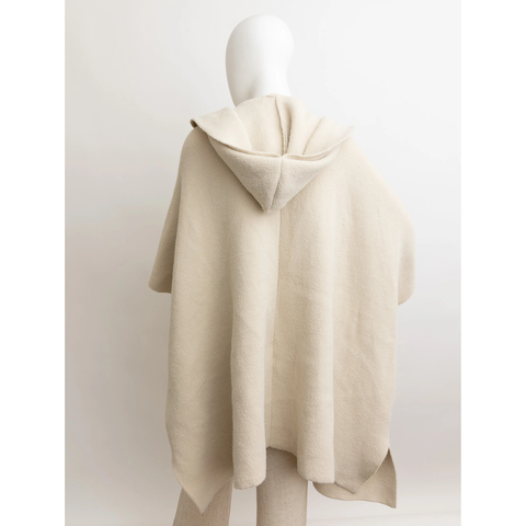 Autunno Hooded Ruana - Ecru