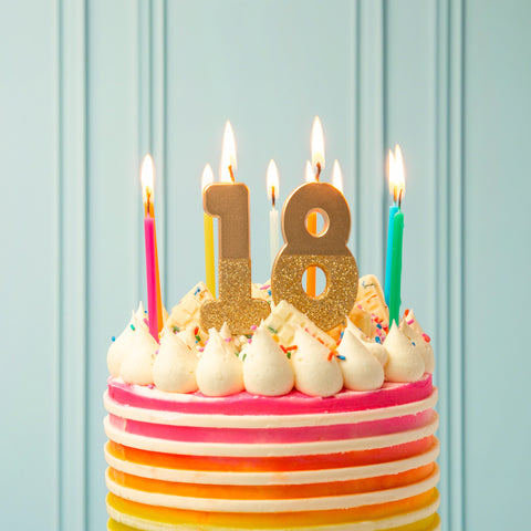 Gold Glitter Birthday Number Candle - 1