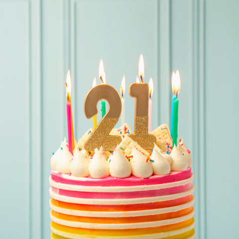 Gold Glitter Birthday Number Candle - 1