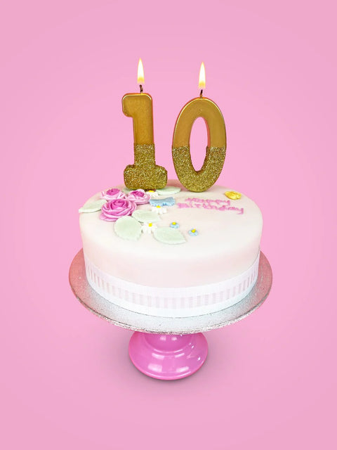 Gold Glitter Birthday Number Candle - 1