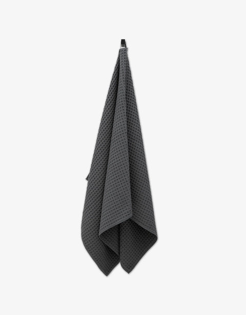 Geometry Waffle Bath Towel - Charcoal