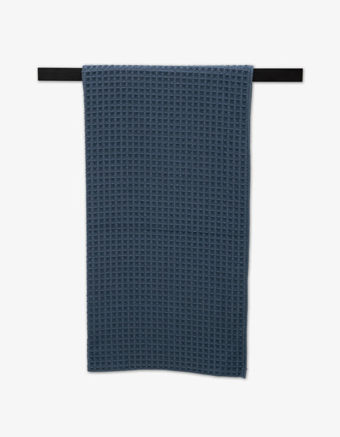 Geometry Waffle Bath Towel - Midnight Blue