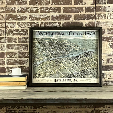 Bethlehem Circa 1873 Framed Map Print, Second Chance Art