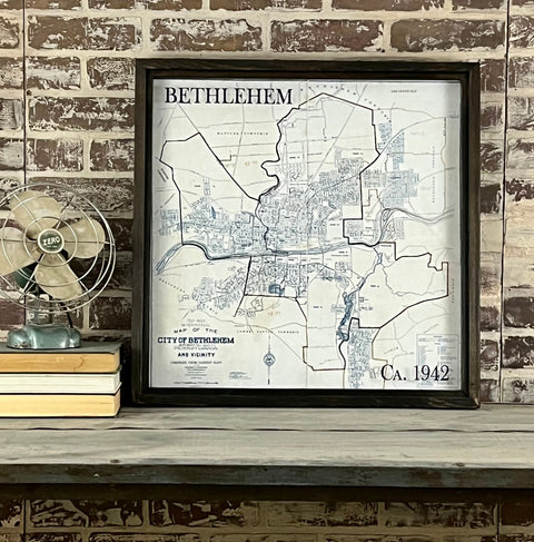 Bethlehem Circa 1942 Framed Map Print - Second Chance Art