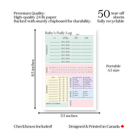 Baby & Newborn Daily Care Log