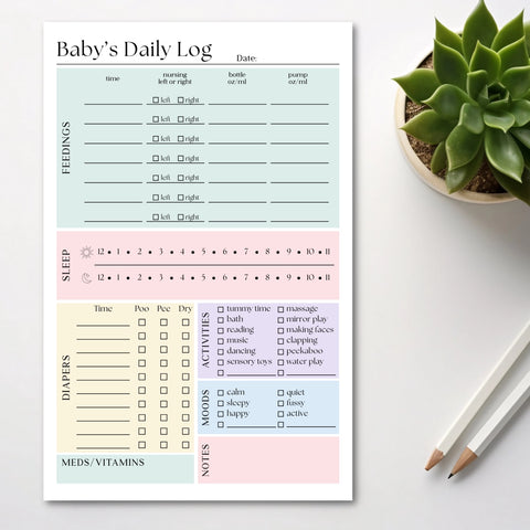 Baby & Newborn Daily Care Log
