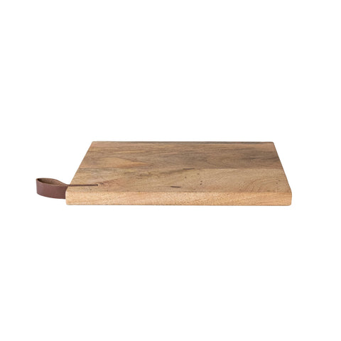 Basique Wood Cheese/Cutting Board with Leather Handle