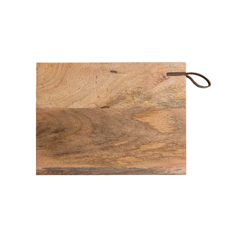 Basique Wood Cheese/Cutting Board with Leather Handle