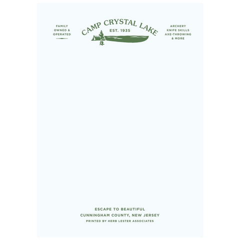 Fictional Hotel Notepad Set - Camp Crystal Lake