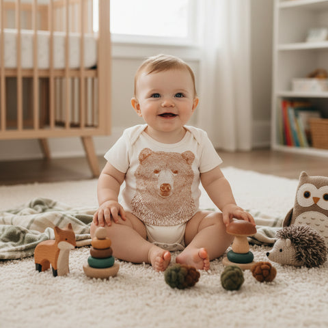 Bear Organic Onesie by Supermaggie