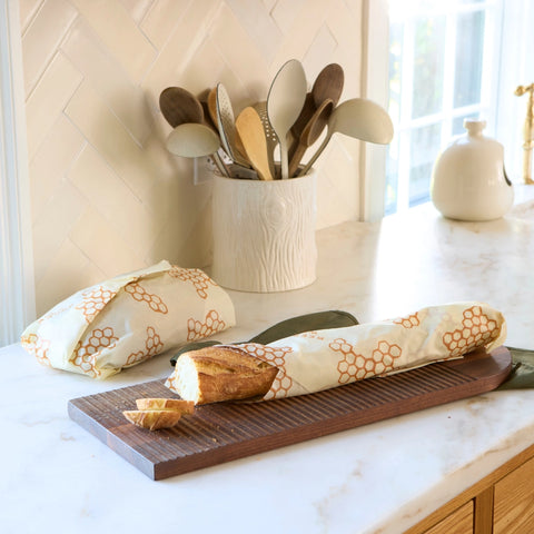 Bee's Wrap Beeswax Reusable Bread Wrap - Honeycomb Print