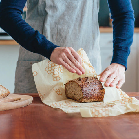 Bee's Wrap Beeswax Reusable Bread Wrap - Honeycomb Print